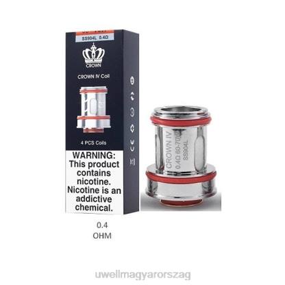 UWELL E Cigi - UWELL CROWN 4 cseretekercsek (4 db) kettős tekercs 0,4 ohm 66RL183