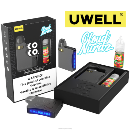 UWELL Disposable Review - UWELL CALIBURN AK3 készlet + a3s 0,8 ohmos hüvely (2x) + apa gőz 10 ml só 50 mg crl: szürke/flv: savanyú görögdinnye eper 50mg 66RL240