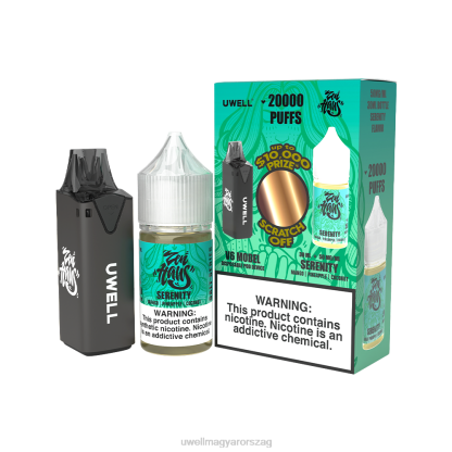 UWELL Budapest - UWELL V6 eldobható eszköz + apupára 30 ml gyümölcslé - kollab köteg clr: fekete/flv: serenity 50mg 66RL222