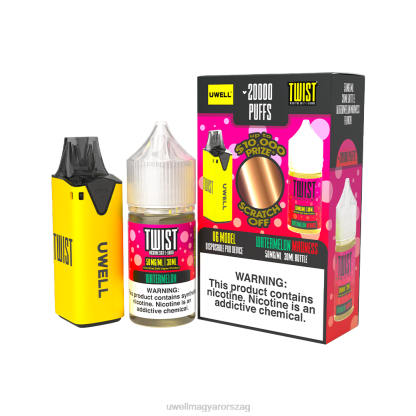 UWELL Disposable Review - UWELL V6 eldobható eszköz + apupára 30 ml gyümölcslé - kollab köteg clr: sárga/flv: görögdinnye őrület 50mg 66RL220